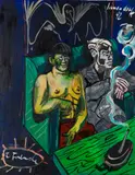Jörg Immendorff, 2 Freunde, 1992, Oil on canvas