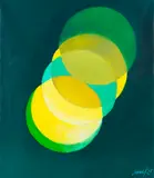 Heinz Mack, Grüner Mond - Chromatische Konstellation, 1995, Acrylic on canvas