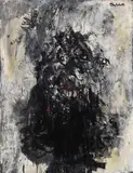 Hans Platschek, Porträt Emilio Vedova, 1959, Oil on canvas