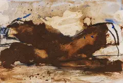 Baum XX by Emil Schumacher, 1980, Mixed media. Oil, sand and charcoal on canvas, sold Dec 2020