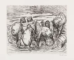 Kahlschlag by Georg Baselitz, 1964, Etching, sold Dec 2020