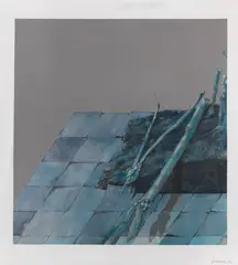 Peter Tuma, Bedrohte Landschaft, 1972, Oil on canvas