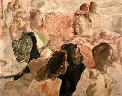 František Ronovský, Coffee Lounge I, 1970/71, encaustic on plywood