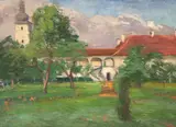 Miloš Jiránek, Mansion in Nové Hrady by Skuteč, oil on canvas