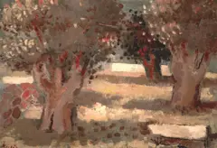 František Kaláb, Flowery Gardens, oil on canvas
