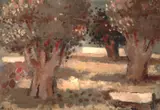 František Kaláb, Flowery Gardens, oil on canvas
