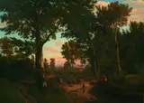 Max Haushofer, Return from falcon-hunting, oil on canvas