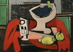 Emil Filla, Still-life with glass, bunch of grapes and lemons, 1933, oil on canvas