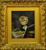 Gabriel von Max, Debits and credits, oil on canvas