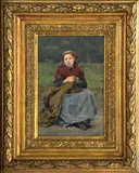 Václav Brožík, The Girl with Coat