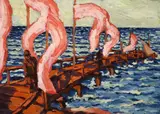 Emil Artur Pitterman-Longen, By the Pier, 1916, oil on board