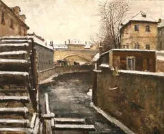 Čertovka by Karel Holan, 1951, olej na plátně, sold Nov 2010