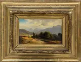 Hugo Ullik, By the Waterhall, oil on wood