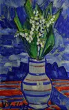Lilies of the Valley in a Jug by Václav Špála, 1943, oil on cardboard, sold May 2011
