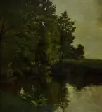 Julius Mařák, Na kraji lesa v květnu, olej na lepence