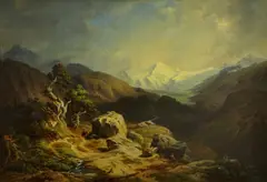 Bedřich Wachsmann, Horské zákoutí, Mnichov 1852, olej na plátně