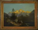 Alois Bubák, Partie z alpského údolí, olej na plátně