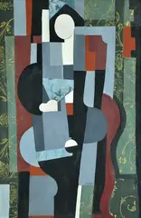 Jindřich Štyrský, Black Pierrot, 1923, oil and collage on canvas