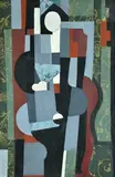 Jindřich Štyrský, Black Pierrot, 1923, oil and collage on canvas