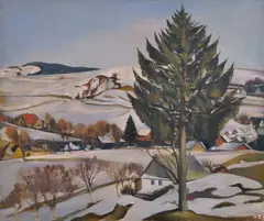 Jan Trampota, Snow in March, 1925, oil on canvas