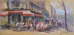 Jaro Procházka, Parisian mood, oil on canvas