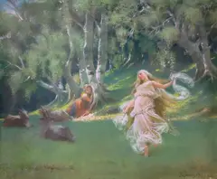 František Ženíšek, Dancing fairies, 1895, pastel on paper