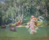 František Ženíšek, Dancing fairies, 1895, pastel on paper