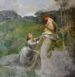 Vojtěch Hynais, Jesus Christ and Magdalena, 1889, oil on canvas
