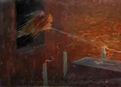 Jaroslav Panuška, Revenge to the dead man, tempera on paper