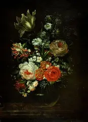 Jan Kašpar Hirschely, Still-life with flowers, 1737, oil on canvas