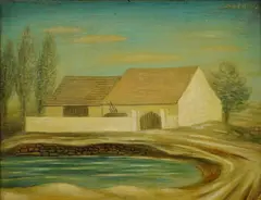 Jan Zrzavý, Beyond the village, on the back 1940, tempera and oil on board