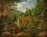 Bedřich Havránek, Mill in Dürenthal, around 1872, oil on board
