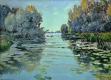 Vaclav Radimsky, Waterlilies in evening light