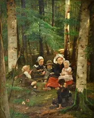 Václav Brožík, Černé jahody, kolem 1899, olej na dřevěné desce