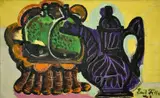 Zátiší s čajovou konvicí by Emil Filla, 1949, olej a email na plátně, sold May 2013