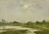 Eugène Louis Boudin, Břehy v Touques při velkém přílivu