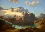 Max Haushofer, U ledovcového jezera, 1852, olej na plátně