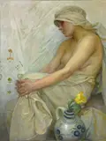 Alphonse Mucha, Sitting Young Woman