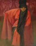 Alphonse Mucha, Young Woman in Red