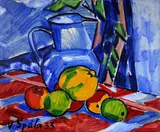 Václav Špála, Still Life with Apples and a Blue Jug