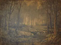 Julius Mařák, Vnitřek lesa, kresba uhlem na papíře