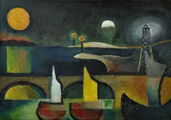 Josef Hlinomaz, Přímořská krajina, olej na plátně