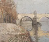 Miloš Jiránek, Podzimní Karlův most, 1908, olej na plátně