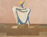 Frantisek Tichy, Hadí muž, 1945, olej na dřevě