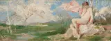 Vojtěch Hynais, Spring, oil on canvas glued on cardboard