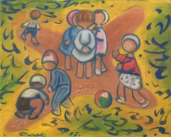 Josef Čapek, Play, 1937, oil on canvas