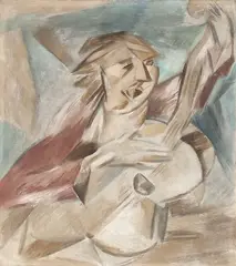Emil Filla, Guitar player, 1912, oil on canvas