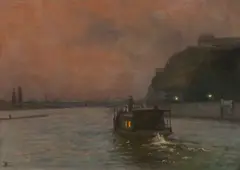 Jakub Schikaneder, Under the 'Vyšehrad' rock, after 1905, oil on canvas