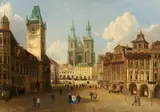 Ferdinand Lepié, Look at 'Týnský' temple, 1872, oil on canvas