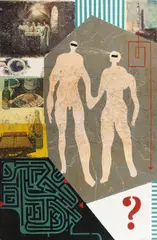 Teodor Rotrekl, Quo vadis, 1967, combined technique on hardboard
